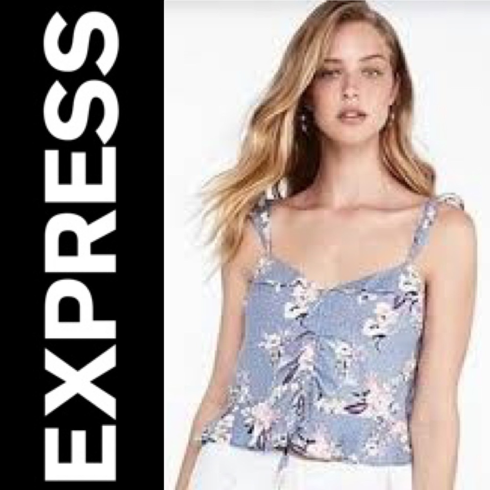 Express Ruched Front Flutter Cami Size M